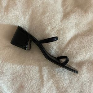 Black Princess Polly strappy block heels